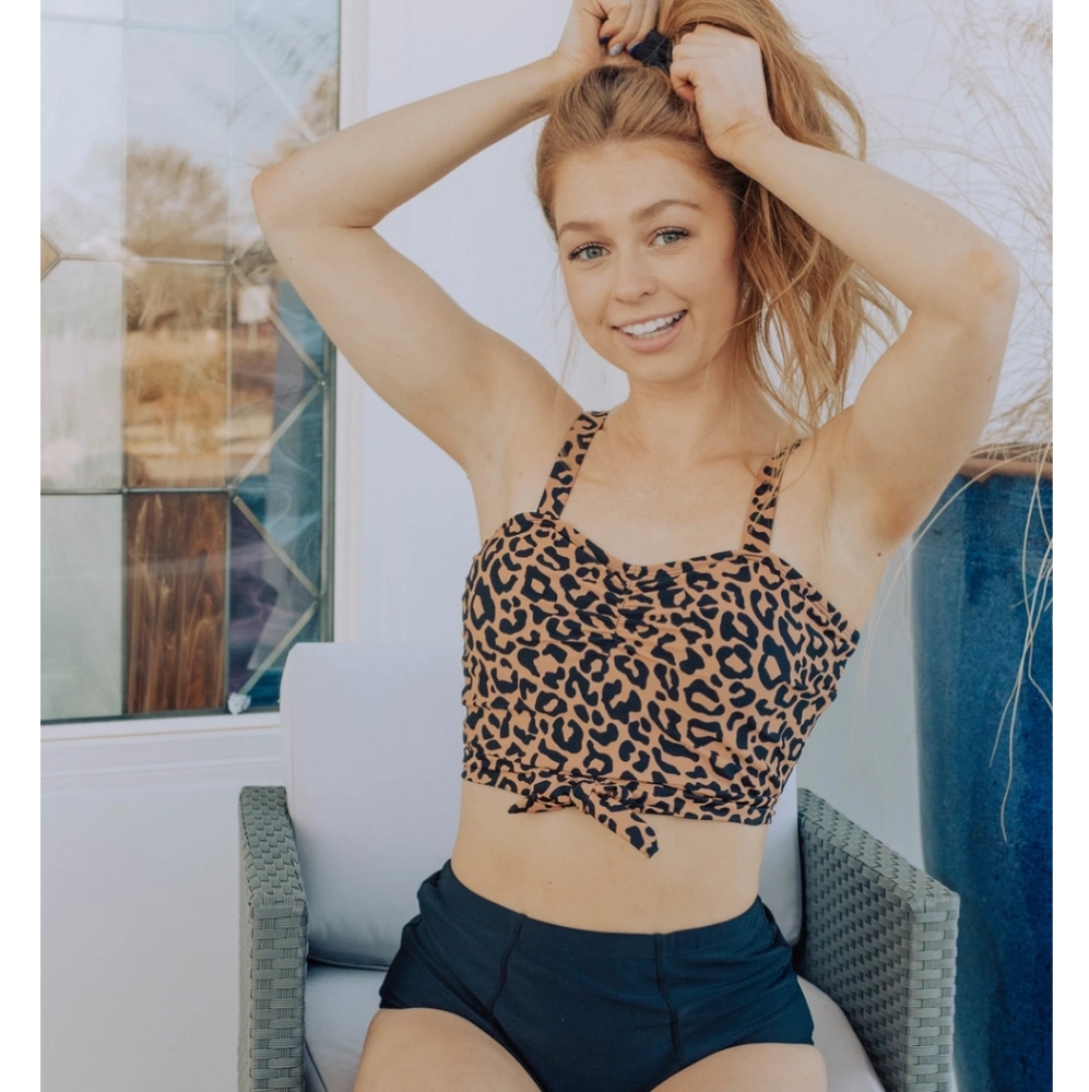Coral Reef Swim Stay-cation Top Leopard Print